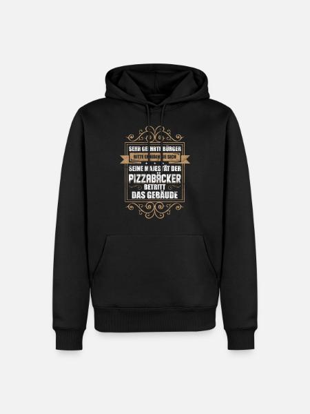 Lustige Sprüche Pizzabäcker Geschenkidee - Männer Premium Bio Hoodie - Schwarz