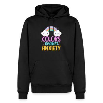 Anxiety Angst Depressiv Ängstlich Geschenk - Männer Premium Bio Hoodie - Schwarz - Vorne - Nico (187cm)
