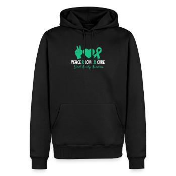Angst Ängstlich Anxiety Ängstlichkeit Geschenk - Männer Premium Bio Hoodie - Schwarz - Vorne - Nico (187cm)