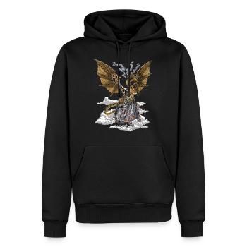 Dragon Steampunk - Sweat à capuche Premium bio Homme - noir - Devant - Nico (187cm)