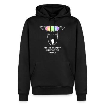 Moutons arc-en-ciel moutons arc-en-ciel LGBTQ - Sweat à capuche Premium bio Homme - noir - Devant - Nico (187cm)