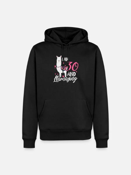 30th birthday llama - Men’s Premium Organic Hoodie - black