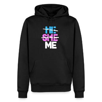 queer - Sweat à capuche Premium bio Homme - noir - Devant - Nico (187cm)