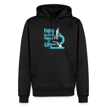 biology - Men’s Premium Organic Hoodie - black - Front - Nico (187cm)