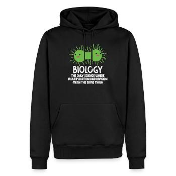 la biologie - Sweat à capuche Premium bio Homme - noir - Devant - Nico (187cm)