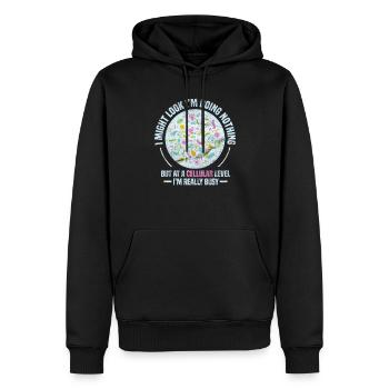 Biologie biologiste science bio laboratoire cadeau - Sweat à capuche Premium bio Homme - noir - Devant - Nico (187cm)