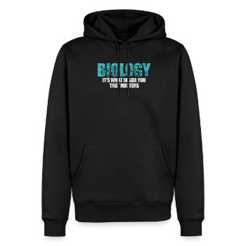 Biologie science biologiste laboratoire bio cadeau - Sweat à capuche Premium bio Homme - noir - Devant - Nico (187cm)