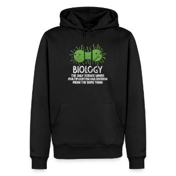 Biologie science biologiste laboratoire bio cadeau - Sweat à capuche Premium bio Homme - noir - Devant - Nico (187cm)