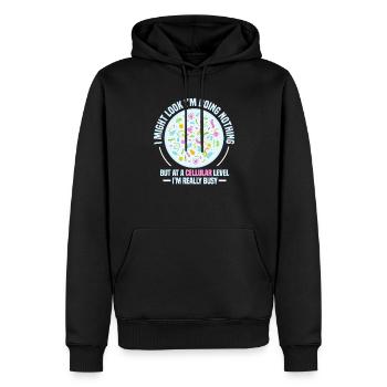la biologie - Sweat à capuche Premium bio Homme - noir - Devant - Nico (187cm)