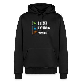 Physique biologie chimie - Sweat à capuche Premium bio Homme - noir - Devant - Nico (187cm)