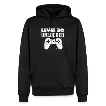 Niveau 30 30e anniversaire 30 ans de cadeau de jeu - Sweat à capuche Premium bio Homme - noir - Devant - Nico (187cm)