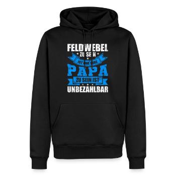 Feldwebel Papa Vater Vatertag Geschenk - Männer Premium Bio Hoodie - Schwarz - Vorne - Nico (187cm)