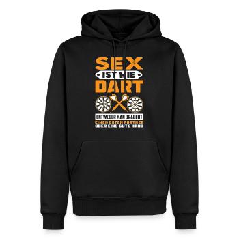 SEX IST WIE DART SPIELEN Darts Dart Outfit Lustig - Männer Premium Bio Hoodie - Schwarz - Vorne - Nico (187cm)