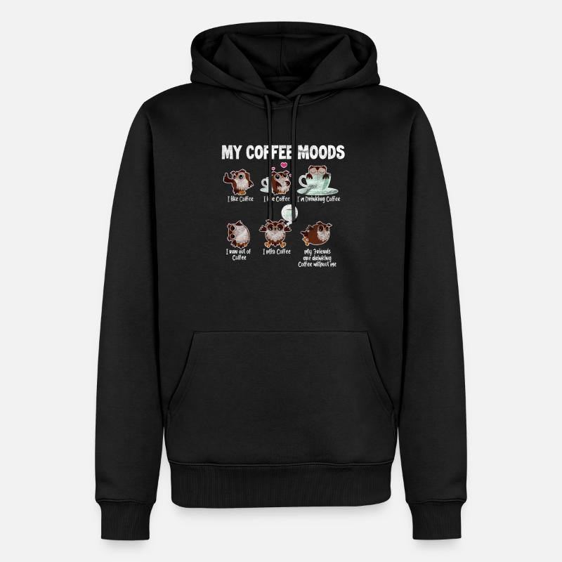 Chouette café - Sweat à capuche Premium bio Homme - noir