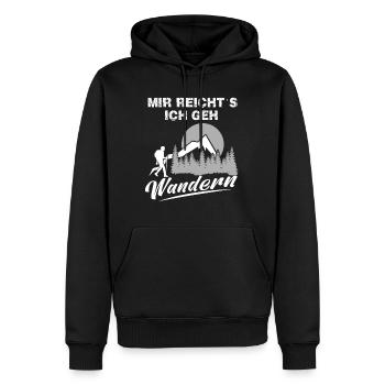 Mir reichts ich geh wandern - Männer Premium Bio Hoodie - Schwarz - Vorne - Nico (187cm)