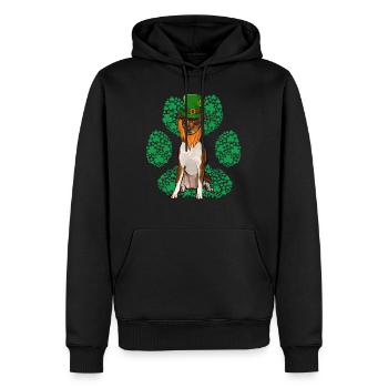 Leprechaun Jouet Fox Terrier St Patricks Day Shamroc - Sweat à capuche Premium bio Homme - noir - Devant - Nico (187cm)