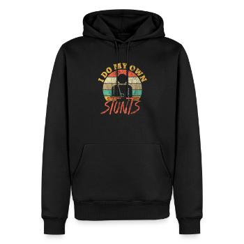 Bras cassé - Sweat à capuche Premium bio Homme - noir - Devant - Nico (187cm)
