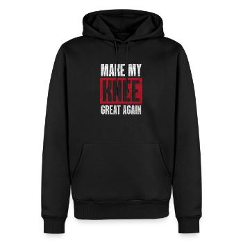 Knee op surgery injury surgery gift - Men’s Premium Organic Hoodie - black - Front - Nico (187cm)