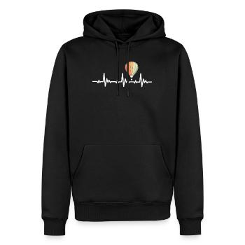 Montgolfière montgolfière battement de coeur rétro - Sweat à capuche Premium bio Homme - noir - Devant - Nico (187cm)