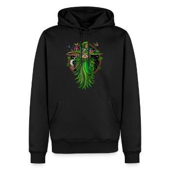 Unkraut Hippie Schamane - Männer Premium Bio Hoodie - Schwarz - Vorne - Nico (187cm)