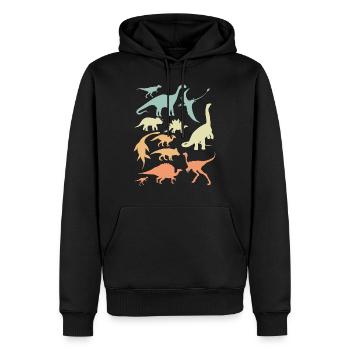 Dino Dinosaurier Kinder Archäologe Geschenk - Männer Premium Bio Hoodie - Schwarz - Vorne - Nico (187cm)