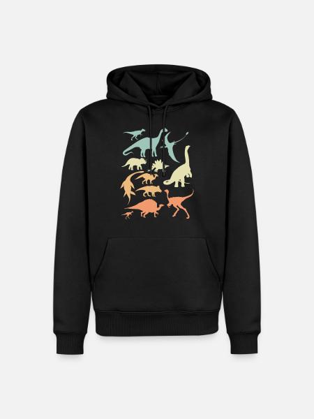Dino Dinosaurier Kinder Archäologe Geschenk - Männer Premium Bio Hoodie - Schwarz
