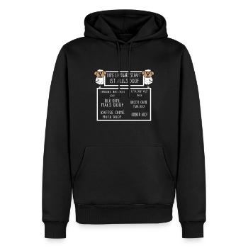 Ohne Landwirtschaft ist alles doof - Männer Premium Bio Hoodie - Schwarz - Vorne - Nico (187cm)