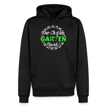 Der Chef im Garten bin ich ! - Männer Premium Bio Hoodie - Schwarz - Vorne - Nico (187cm)