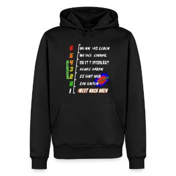 Motorrad Gangschaltung - Motivation - Männer Premium Bio Hoodie - Schwarz - Vorne - Nico (187cm)