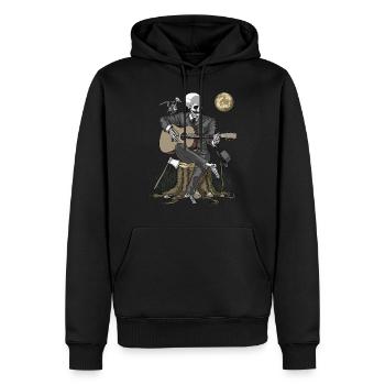 Skeleton Gitarrist - Männer Premium Bio Hoodie - Schwarz - Vorne - Nico (187cm)