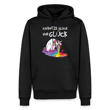 Ich kotze gleich vor Glück - Männer Premium Bio Hoodie - Schwarz - Vorne - Nico (187cm)