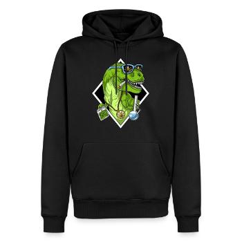 T Rex Dinosaurier Unkraut - Männer Premium Bio Hoodie - Schwarz - Vorne - Nico (187cm)
