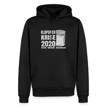 Klopapierkrise 2020 - Ich war dabei! - Männer Premium Bio Hoodie - Schwarz - Vorne - Nico (187cm)