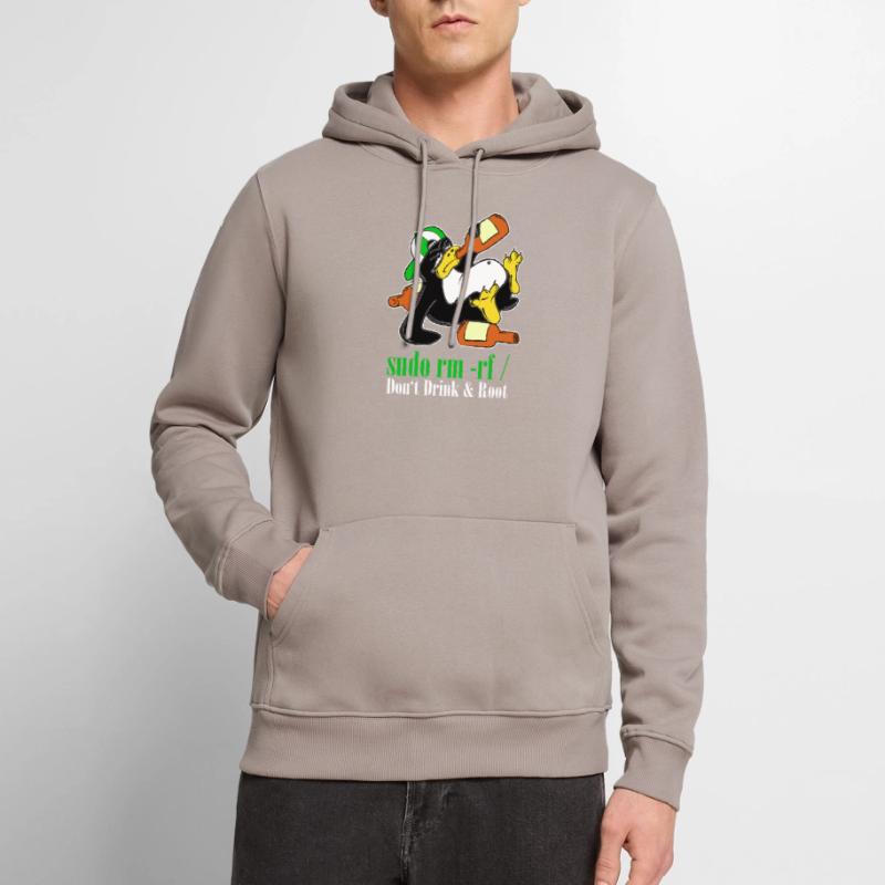 Linux Penguin Sudo Admin Funny Computer Science PC Nerd Men’s Premium Organic Hoodie