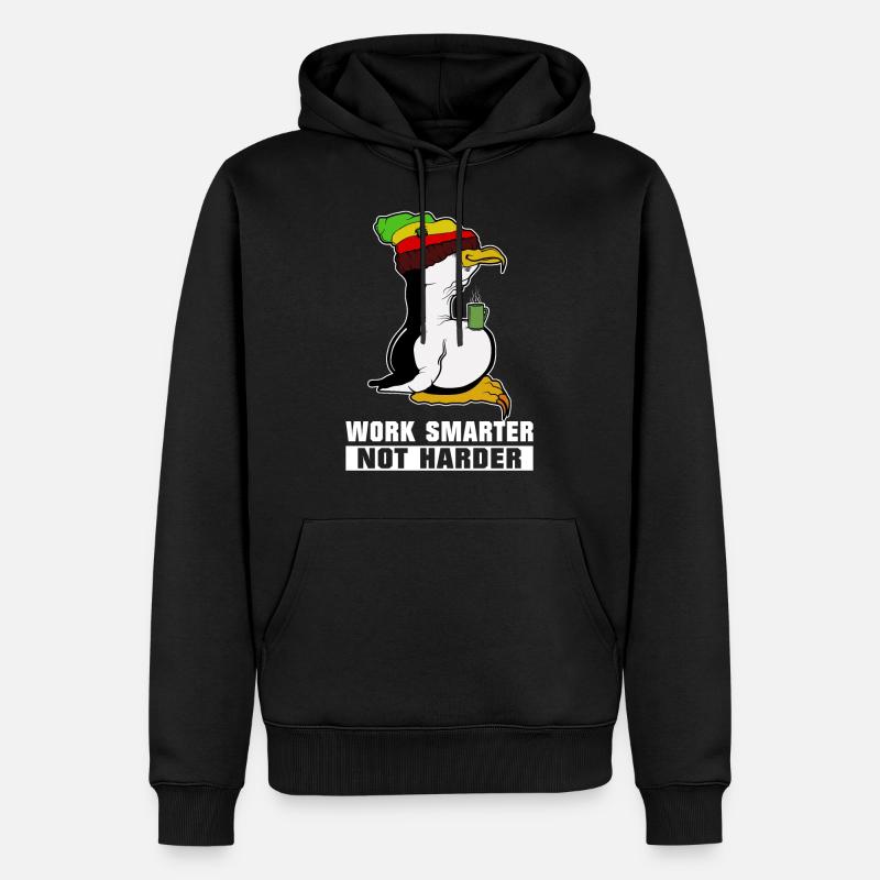 Pause café pingouin Linux Rasta Informatik PC Nerd - Sweat à capuche Premium bio Homme - noir