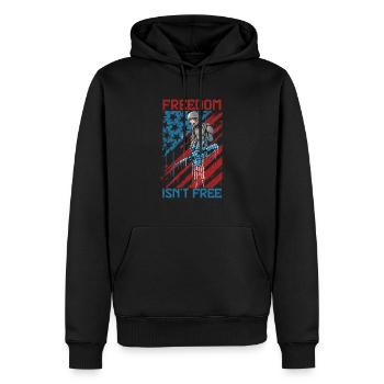 La liberté n'est pas gratuite - Sweat à capuche Premium bio Homme - noir - Devant - Nico (187cm)
