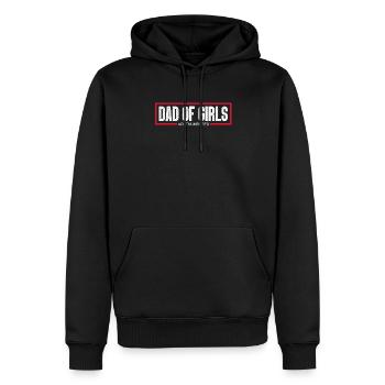 Père papa fille fille papa cadeau de fête des pères - Sweat à capuche Premium bio Homme - noir - Devant - Nico (187cm)