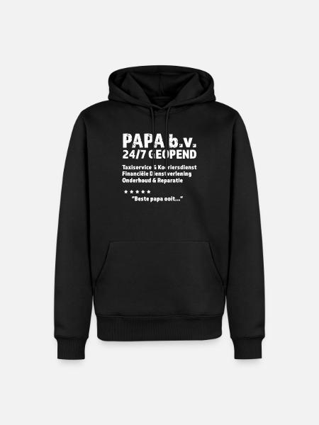 Papa b.v. grappig shirt voor vaderdag - Mannen Premium Bio hoodie - zwart
