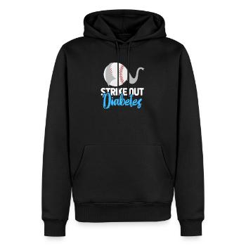 Baseball contre le diabète - Sweat à capuche Premium bio Homme - noir - Devant - Nico (187cm)