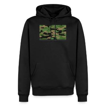 Masque camouflage camouflage couleur camouflage Woodland - Sweat à capuche Premium bio Homme - noir - Devant - Nico (187cm)