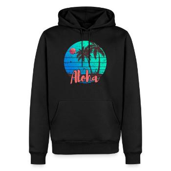 Aloha - Sweat à capuche Premium bio Homme - noir - Devant - Nico (187cm)