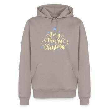 Merry Christmas Merry Christmas X-Mas - Men’s Premium Organic Hoodie - taupe - Front - Nico (187cm)