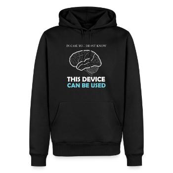 Énonciations Drôles Mèmes Drôles Anti Idiots - Sweat à capuche Premium bio Homme - noir - Devant - Nico (187cm)