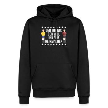 Tischkicker Tischfußball Tischfußballer Geschenk - Männer Premium Bio Hoodie - Schwarz - Vorne - Nico (187cm)