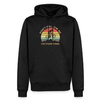Mountainbike Retro Vintage MTB Spruch Radfahrer - Männer Premium Bio Hoodie - Schwarz - Vorne - Nico (187cm)