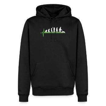 Cadeau d'évolution de jardinier tondeuse à gazon - Sweat à capuche Premium bio Homme - noir - Devant - Nico (187cm)