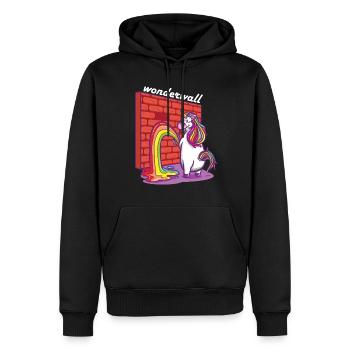 Licorne pipi drôle Licornes drôles - Sweat à capuche Premium bio Homme - noir - Devant - Nico (187cm)