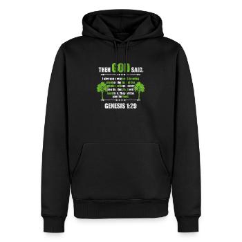 religion - Sweat à capuche Premium bio Homme - noir - Devant - Nico (187cm)
