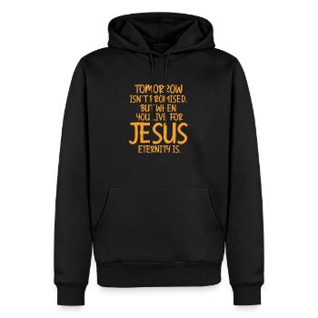 Jésus - Sweat à capuche Premium bio Homme - noir - Devant - Nico (187cm)