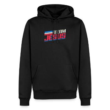 Jésus - Sweat à capuche Premium bio Homme - noir - Devant - Nico (187cm)